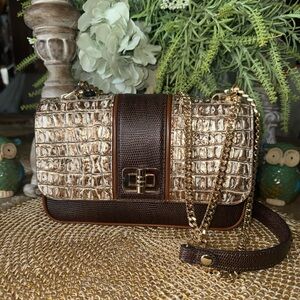NWT ORG $355 Brahmin “Rosa” Ganache Berryline Shoulder/Crossbody Bag 🤎 GORGEOUS